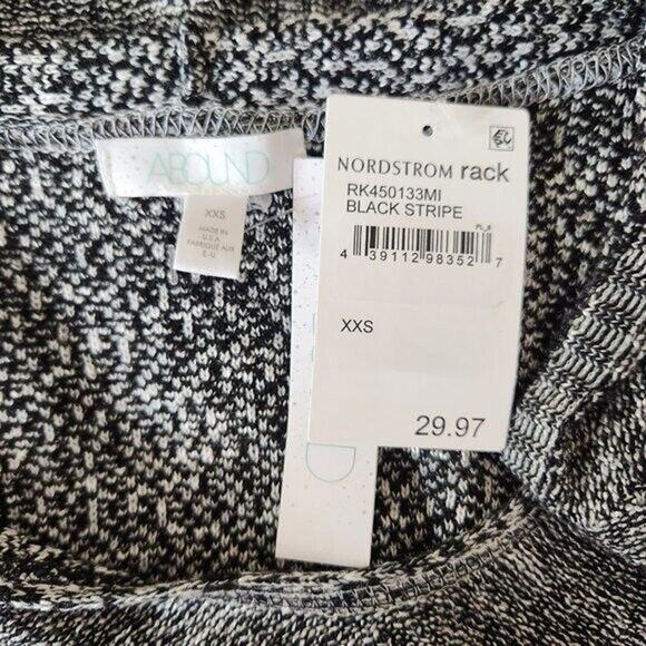 NWT Abound Womens XXS Black White Striped Marbel Lightweight LongSleeve Hood Top - Picture 10 of 12